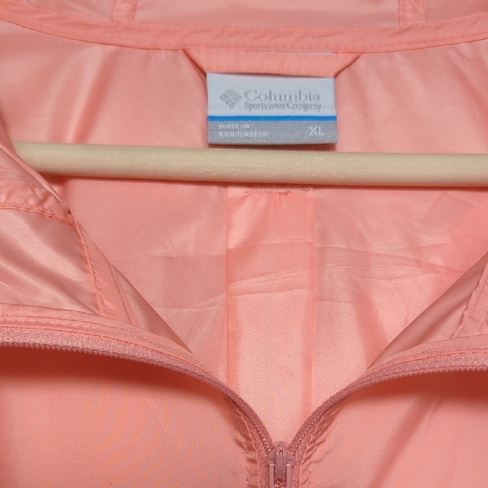 Columbia Flash Forward Coral Peach Gray Windbreaker Jacket Full Zip XL Spring - Picture 8 of 16